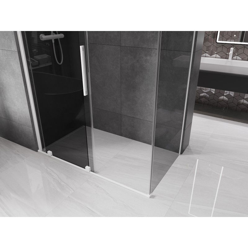 Mexen Velar sliding shower enclosure 150 x 85 cm, graphite, white - 871-150-085-41-20
