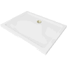 Mexen Flat slim rectangular shower tray 140 x 90 cm, White, Gold siphon - 40109014G