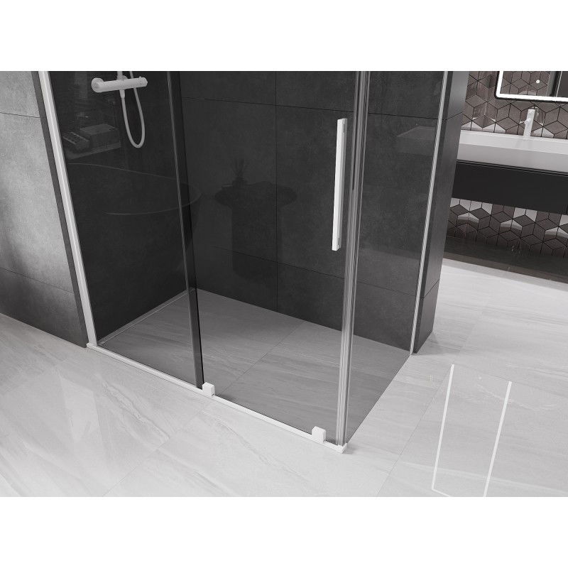 Mexen Velar sliding shower enclosure 160 x 90 cm, graphite, white - 871-160-090-41-20