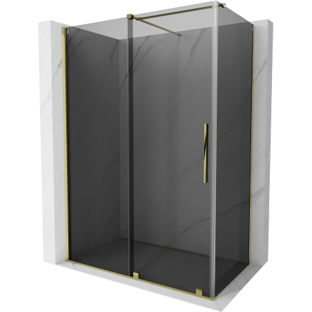 Mexen Velar sliding shower cabin 140 x 75 cm, graphite, gold - 871-140-075-41-50