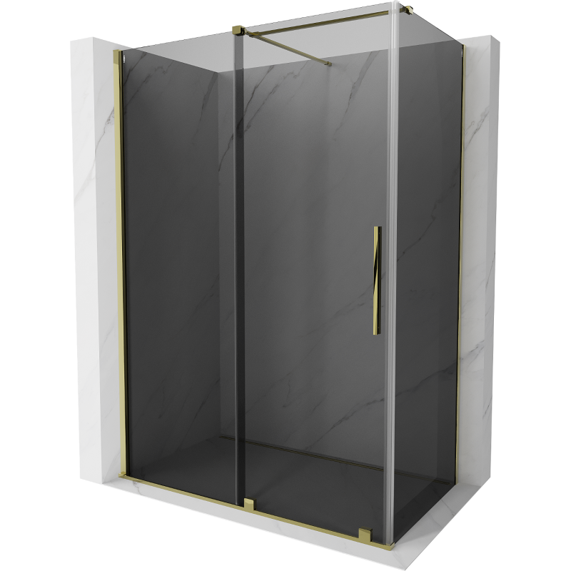 Mexen Velar sliding shower cabin 140 x 85 cm, graphite, gold - 871-140-085-41-50