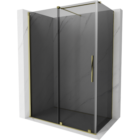 Mexen Velar sliding shower cabin 140 x 85 cm, graphite, gold - 871-140-085-41-50