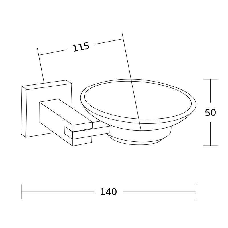 Mexen Vane soap dish, chrome - 7020939-00