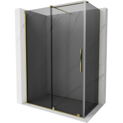 Mexen Velar sliding shower cabin 160 x 100 cm, graphite, gold - 871-160-100-41-50