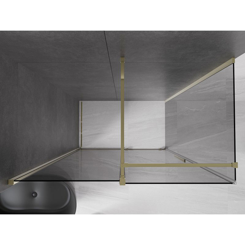 Mexen Velar Sliding Shower Enclosure 160 x 80 cm, Graphite, Gold - 871-160-080-41-50
