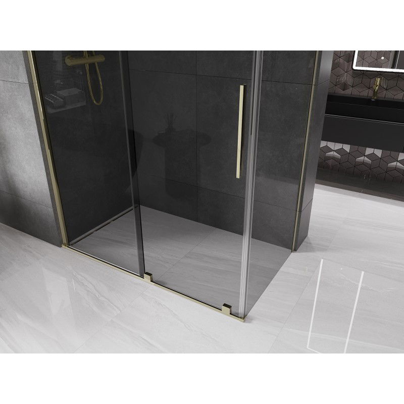 Mexen Velar sliding shower enclosure 150 x 75 cm, graphite, gold - 871-150-075-41-50