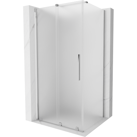 Mexen Velar sliding shower cabin 100 x 80 cm, frosted, chrome - 871-100-080-31-01