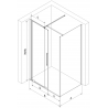 Mexen Velar Sliding Shower Enclosure 160 x 80 cm, Graphite, Gold - 871-160-080-41-50
