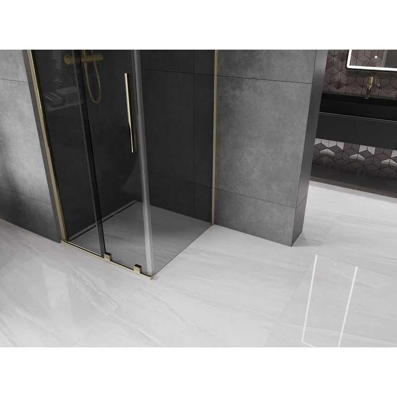 Mexen Velar sliding shower cabin 100 x 100 cm, graphite, gold - 871-100-100-41-50