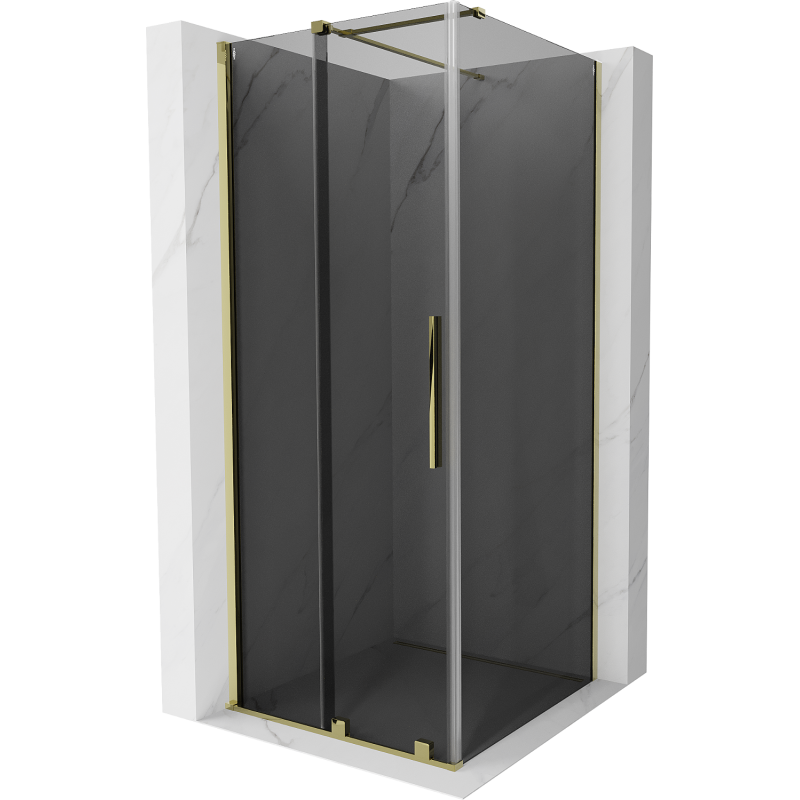 Mexen Velar sliding shower cabin 120 x 120 cm, graphite, gold - 871-120-120-41-50