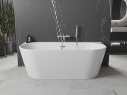 Mexen Oval+ freestanding wall-mounted bathtub 170 x 80 cm, white, chrome overflow - 52681708000-01