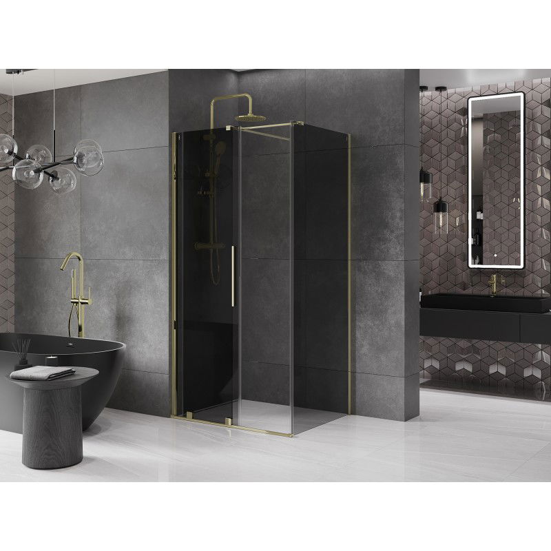 Mexen Velar sliding shower cabin 90 x 110 cm, graphite, gold - 871-090-110-41-50