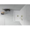Mexen Flat slim rectangular shower tray 140 x 70 cm, White, Gold siphon - 40107014G