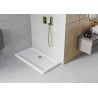 Mexen Flat slim rectangular shower tray 120 x 70 cm, White, Gold siphon - 40107012G