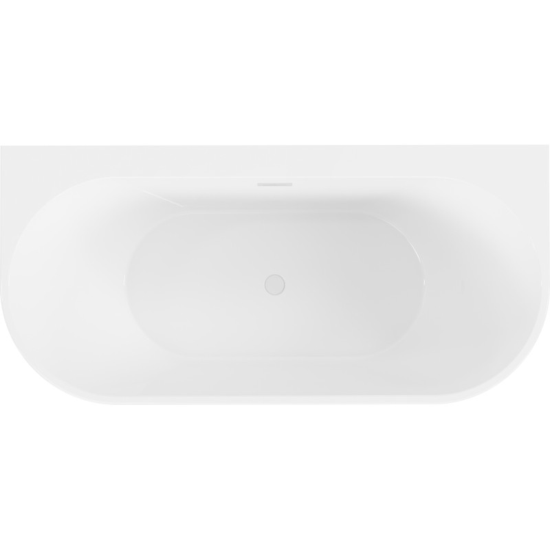 Mexen Oval+ freestanding wall-mounted bathtub 170 x 80 cm, white, white overflow - 52681708000-20