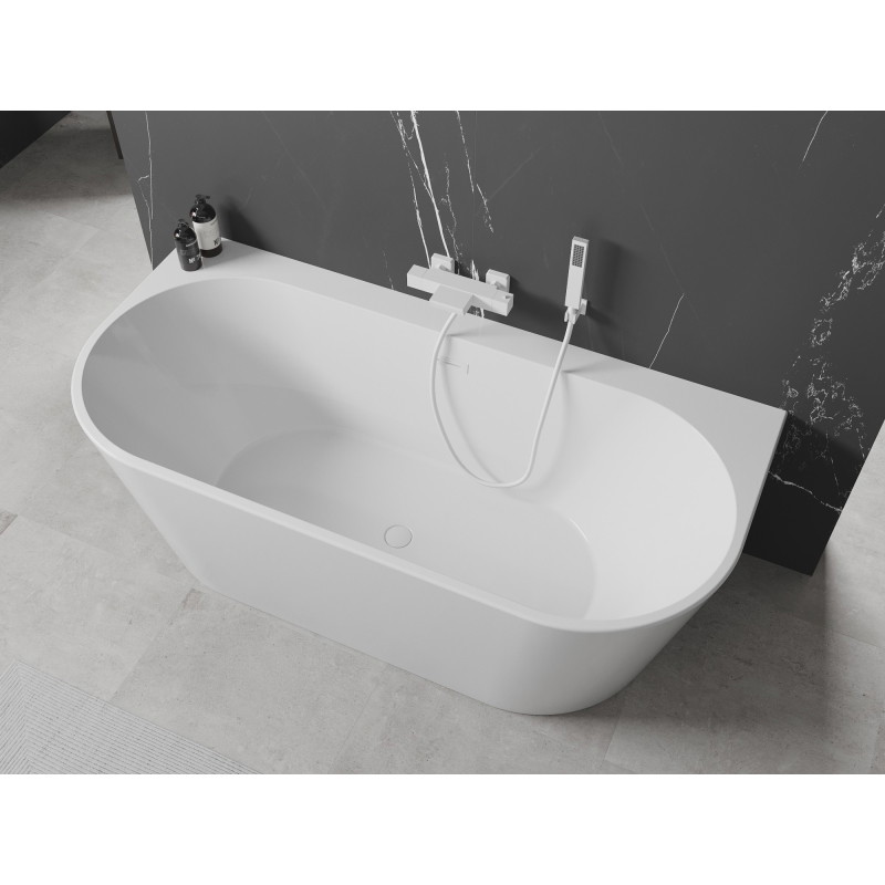 Mexen Oval+ freestanding wall-mounted bathtub 170 x 80 cm, white, white overflow - 52681708000-20