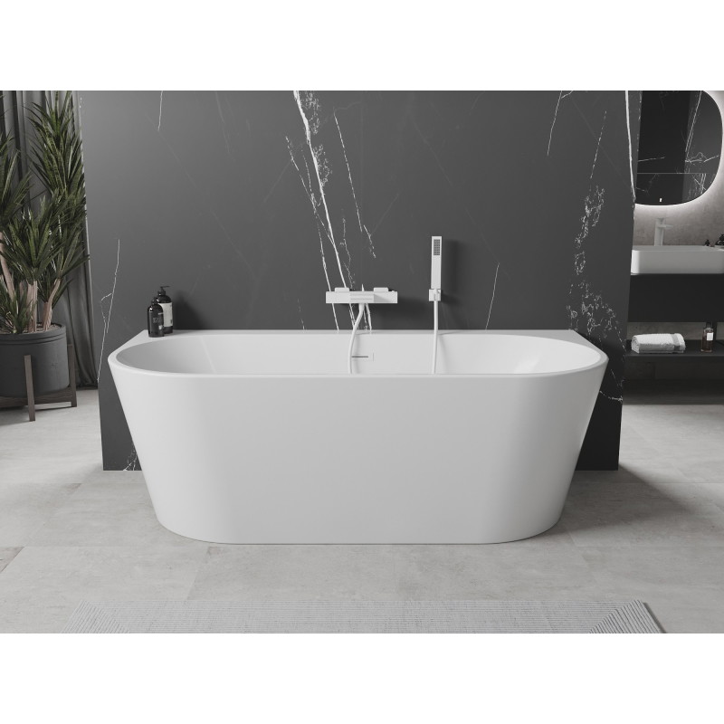 Mexen Oval+ freestanding wall-mounted bathtub 170 x 80 cm, white, white overflow - 52681708000-20