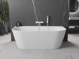 Mexen Oval+ freestanding wall-mounted bathtub 170 x 80 cm, white, white overflow - 52681708000-20