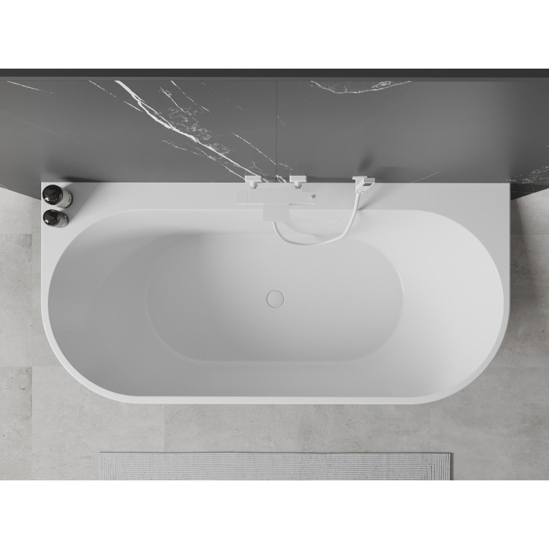 Mexen Oval+ freestanding wall-mounted bathtub 170 x 80 cm, white, white overflow - 52681708000-20
