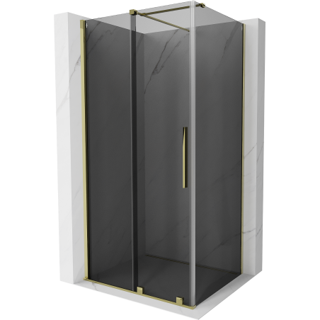 Mexen Velar sliding shower cabin 120 x 80 cm, graphite, gold - 871-120-080-41-50