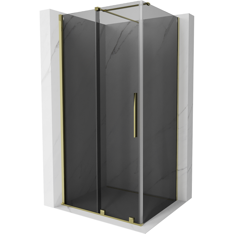 Mexen Velar sliding shower enclosure 110 x 90 cm, graphite, gold - 871-110-090-41-50