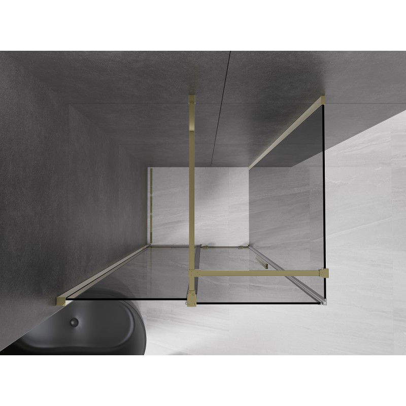 Mexen Velar Sliding Shower Enclosure 120 x 85 cm, Graphite, Gold - 871-120-085-41-50