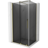 Mexen Velar Sliding Shower Enclosure 130 x 100 cm, graphite, gold - 871-130-100-41-50