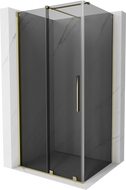 Mexen Velar Sliding Shower Enclosure 130 x 100 cm, graphite, gold - 871-130-100-41-50
