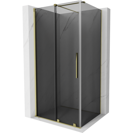 Mexen Velar sliding shower enclosure 150 x 100 cm, graphite, gold - 871-150-100-41-50