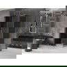 Mexen Velar sliding shower enclosure 90 x 80 cm, graphite, brushed gold - 871-090-080-41-55