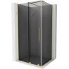 Mexen Velar sliding shower enclosure 100 x 90 cm, graphite, brushed gold - 871-100-090-41-55