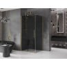 Mexen Velar sliding shower enclosure 100 x 90 cm, graphite, brushed gold - 871-100-090-41-55