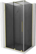 Mexen Velar sliding shower cabin 110 x 75 cm, graphite, brushed gold - 871-110-075-41-55