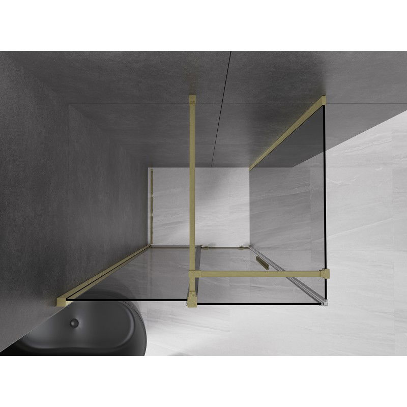 Mexen Velar sliding shower enclosure 110 x 80 cm, graphite, brushed gold - 871-110-080-41-55