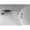 Mexen Flat semi-circular slim shower tray 90 x 90 cm, white, black siphon - 41109090B