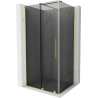 Mexen Velar sliding shower cabin 110 x 100 cm, graphite, brushed gold - 871-110-100-41-55
