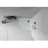Mexen Flat Semi-Circular Shower Tray Slim 80 x 80 cm, White, Black Syphon - 41108080B