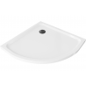 Mexen Flat Half-Round Shower Tray Slim 70 x 70 cm, White, Black Drain - 41107070B