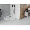 Mexen Flat semi-circular slim shower tray 70 x 70 cm, white, black siphon - 41107070B