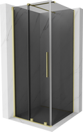 Mexen Velar sliding shower cabin 110 x 110 cm, graphite, brushed gold - 871-110-110-41-55