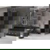 Mexen Velar sliding shower enclosure 100 x 100 cm, graphite, brushed gold - 871-100-100-41-55