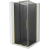 Mexen Velar sliding shower enclosure 100 x 100 cm, graphite, brushed gold - 871-100-100-41-55