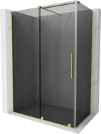 Mexen Velar sliding shower cabin 140 x 75 cm, graphite, brushed gold - 871-140-075-41-55