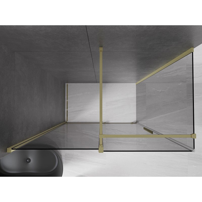 Mexen Velar sliding shower cabin 160 x 90 cm, graphite, brushed gold - 871-160-090-41-55