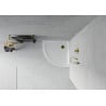 Mexen Flat semi-circular slim shower tray 90 x 90 cm, white, gold siphon - 41109090G