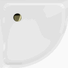 Mexen Flat semi-circular slim shower tray 80 x 80 cm, white, gold siphon - 41108080G