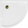 Mexen Flat slim semicircular shower tray 80 x 80 cm, white, gold siphon - 41108080G
