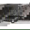 Mexen Velar Sliding Shower Enclosure 140 x 100 cm, Graphite, Brushed Gold - 871-140-100-41-55