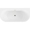 Mexen Oval+ free-standing wall-adjacent bathtub 170 x 80 cm, white, gold overflow - 52681708000-50