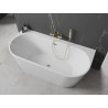 Mexen Oval+ freestanding wall-mounted bathtub 170 x 80 cm, white, gold overflow - 52681708000-50